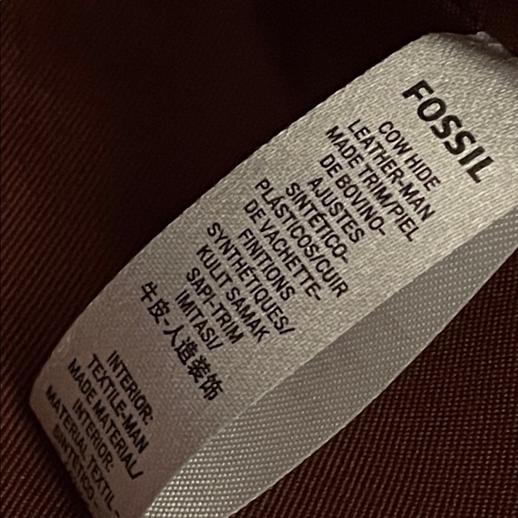 Fossil Parker embroidered leather brown satchel handbag - Picture 14 of 15